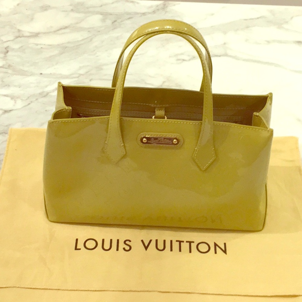 Louis Vuitton Monogram Vernis Wilshire PM Handbag.